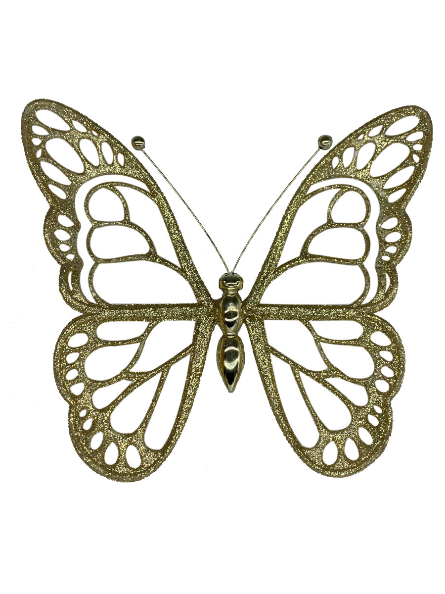 Schmetterling M - Christbaumschmuck - Gold