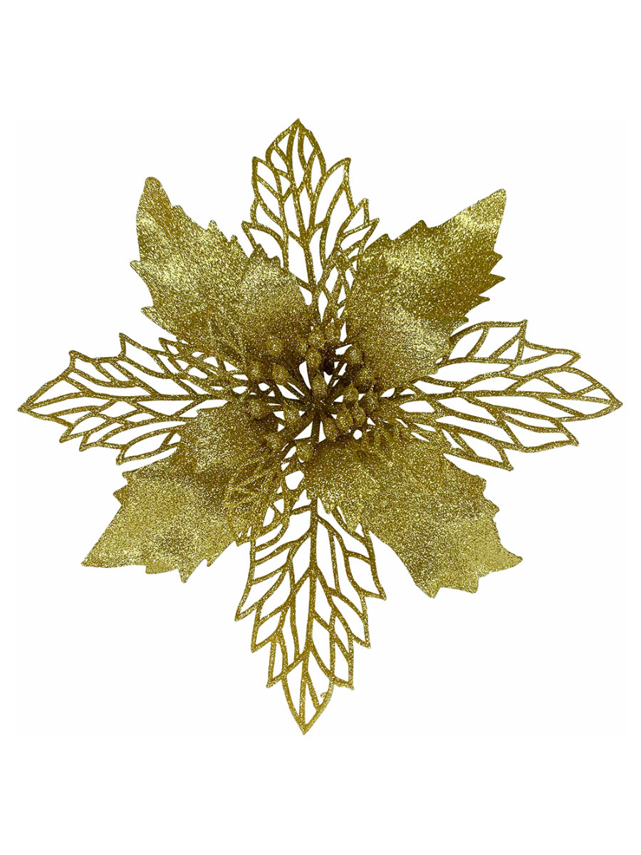 Weihnachtsblume 3 - Christbaumschmuck - Gold