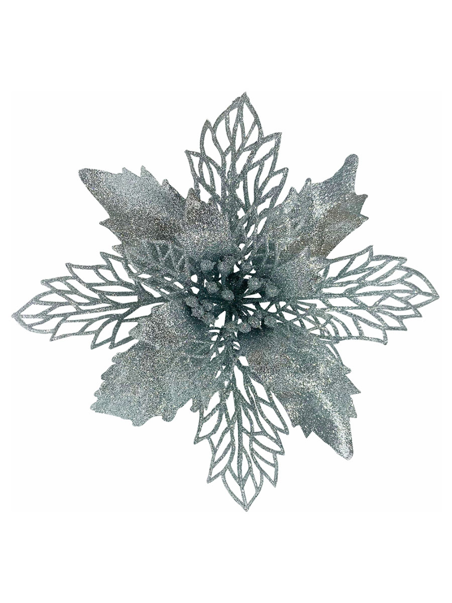 Weihnachtsblume 3 - Christbaumschmuck - Silber