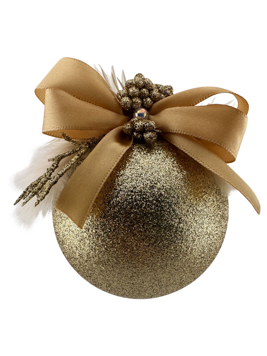 Christbaumkugel mit Dekoration - Christbaumschmuck - Gold