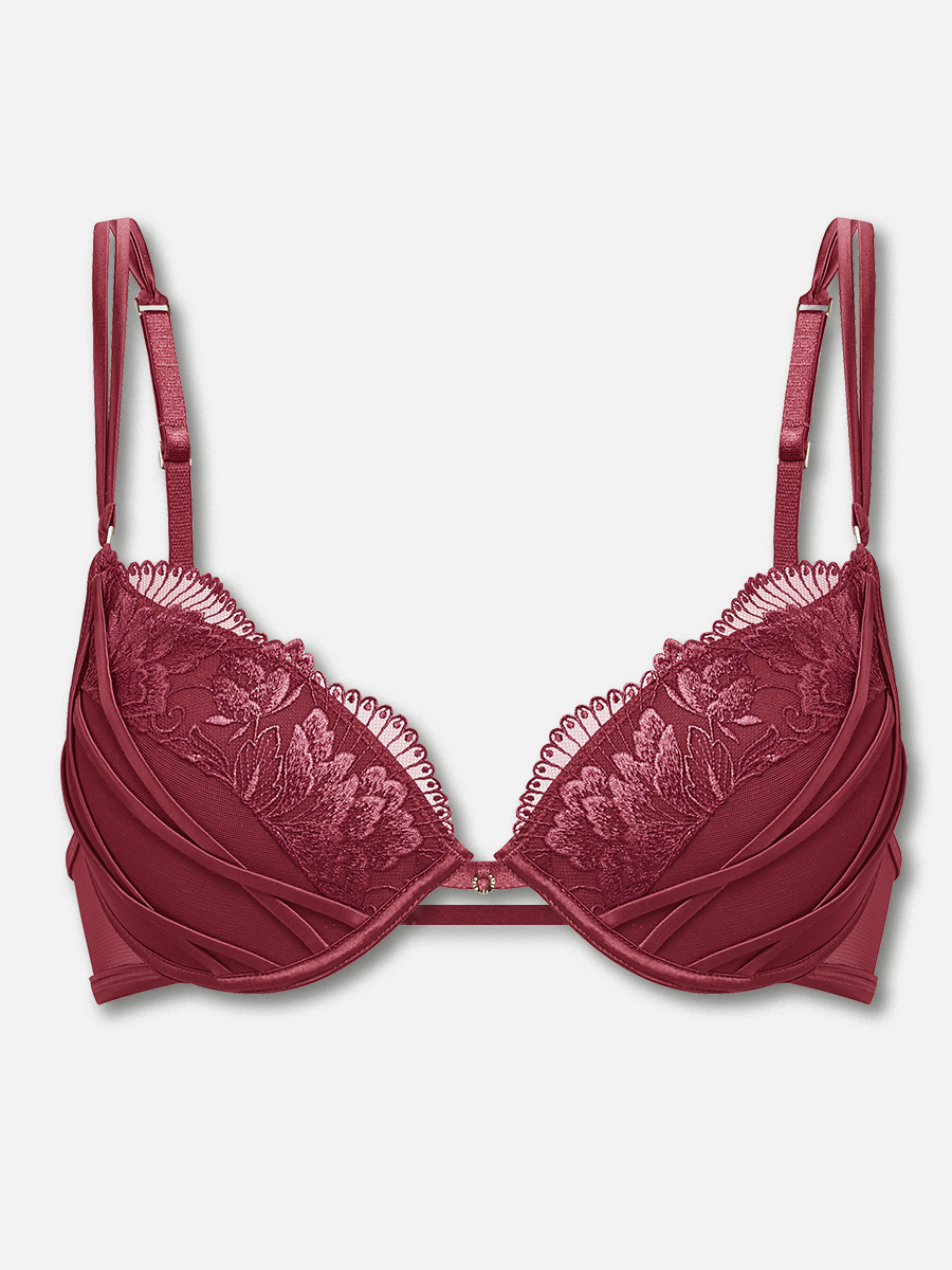 Lush Beauty - Push-Up Bügel BH - Red