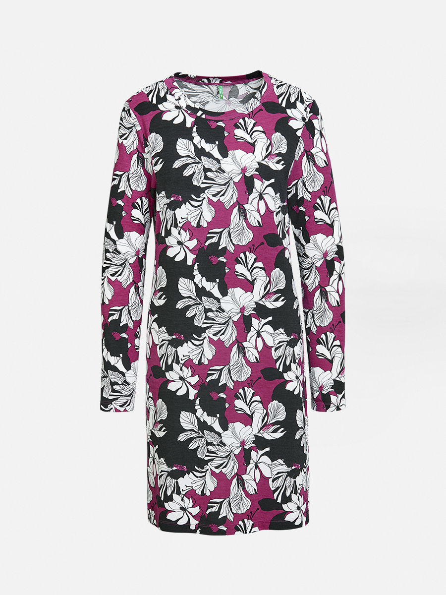 Winter Floral - Nachthemd - Black