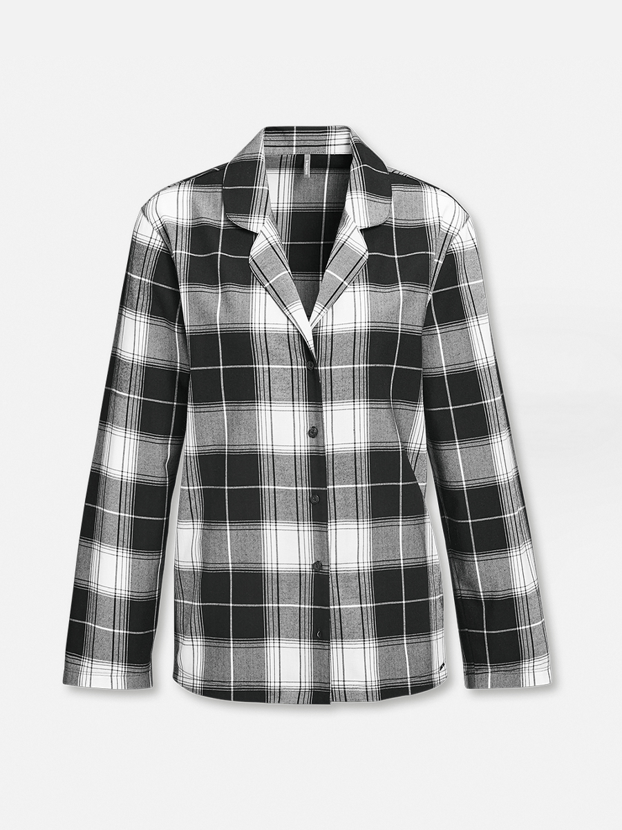 Black Check - Nachtwäsche Shirt - Black