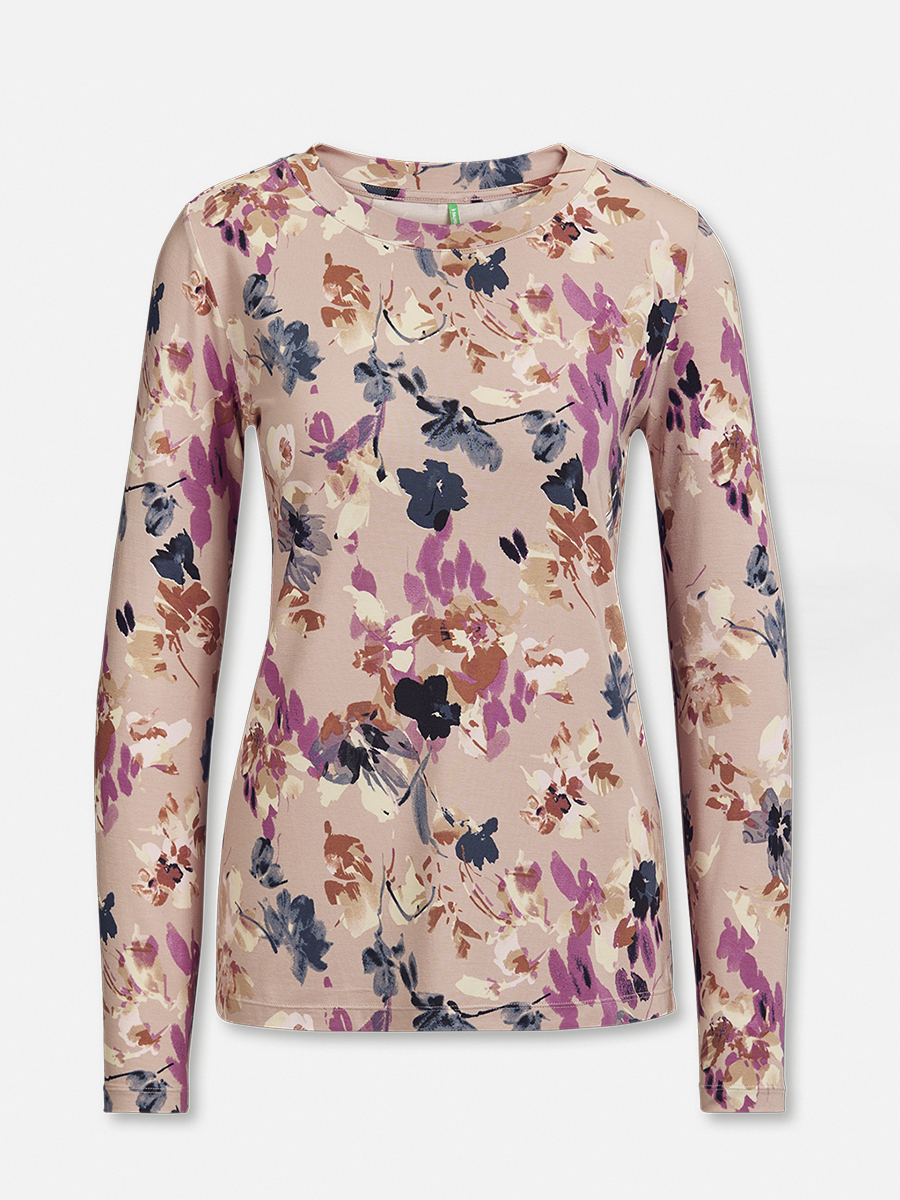 Artful Flowers - Nachtwäsche Shirt - Purple