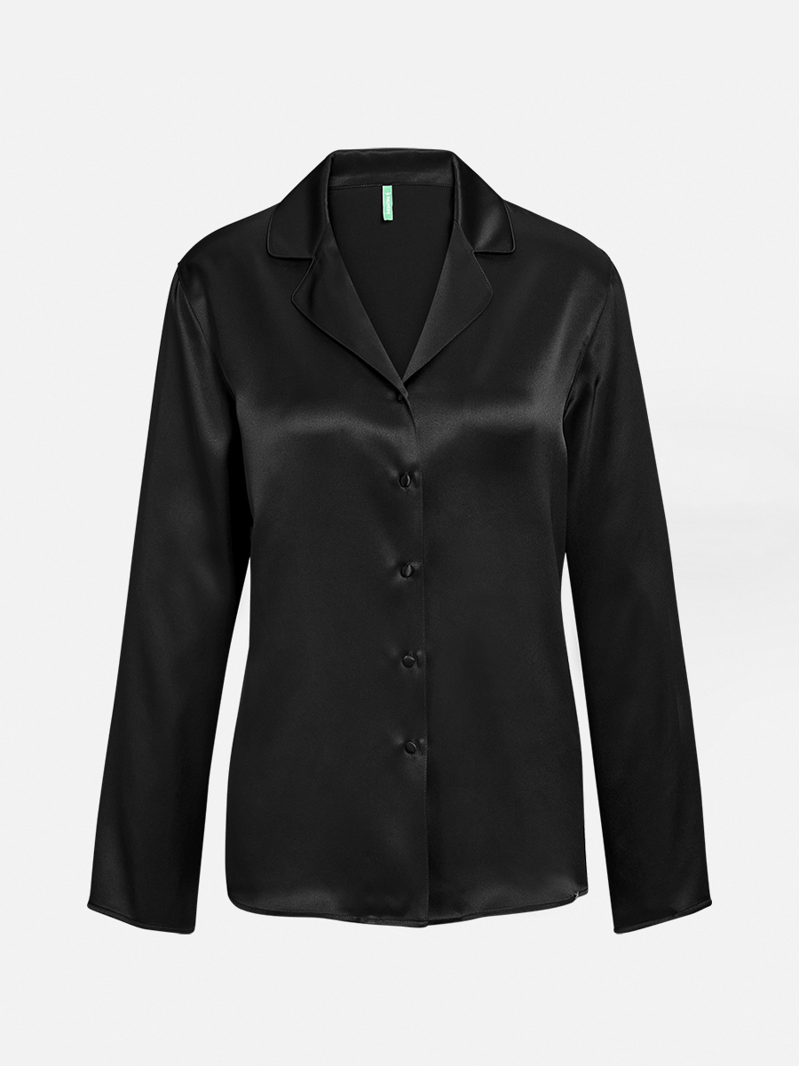 Noir Silk - Nachtwäsche Shirt - Black