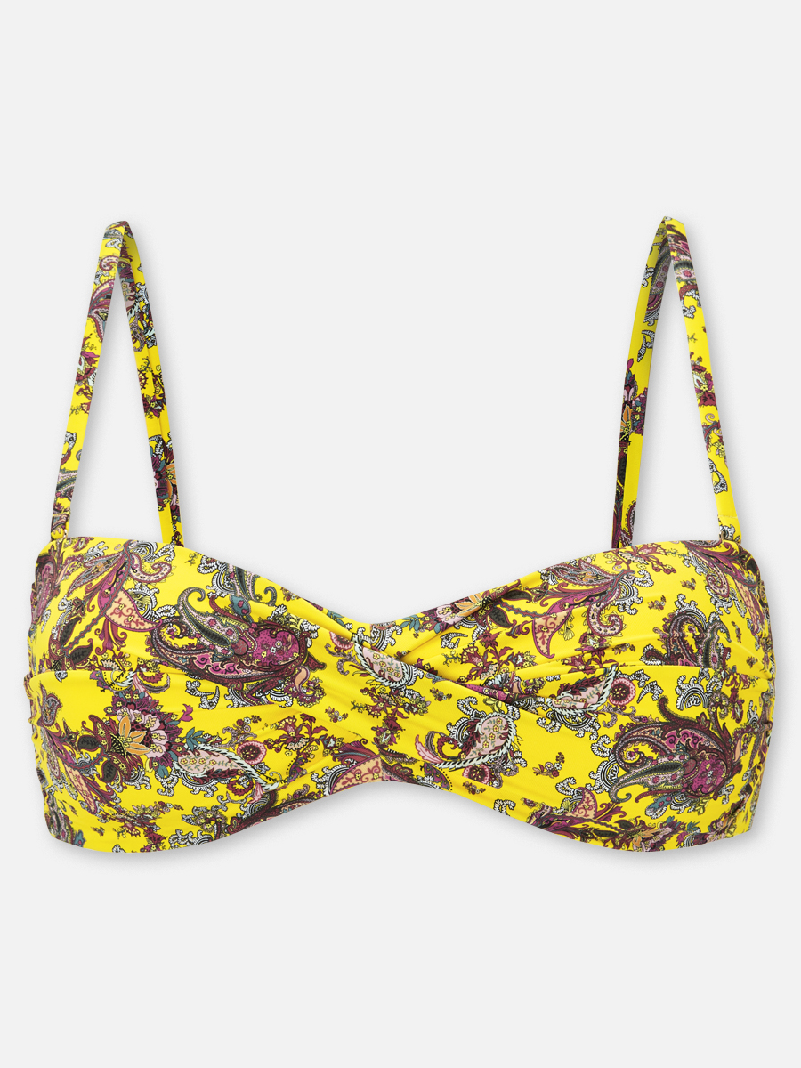 Boho Paisley - Bandeau Bikini-Top - Gelb-Bunt