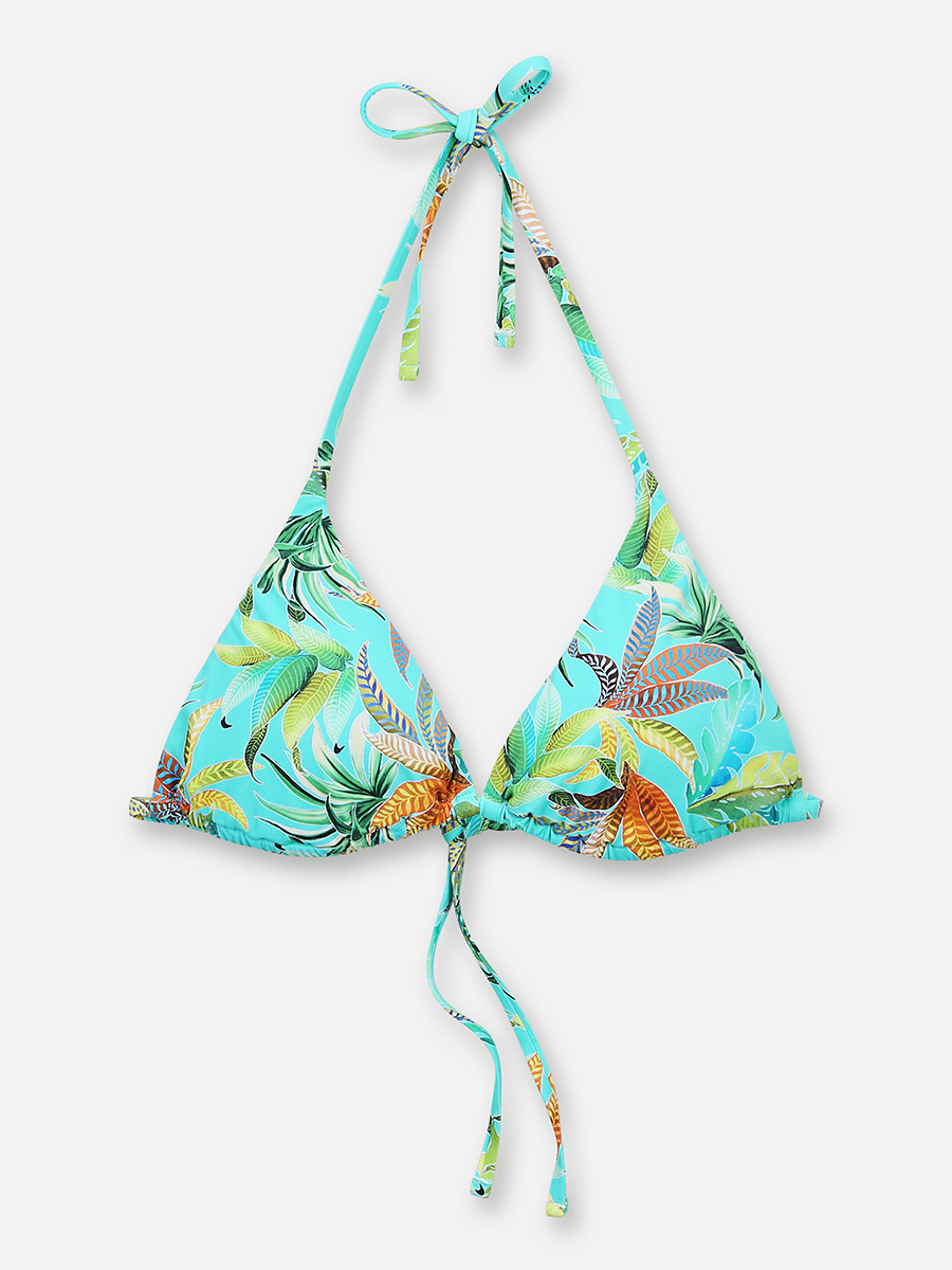 Aqua Flowers - Triangel Bikini-Top - Turquoise