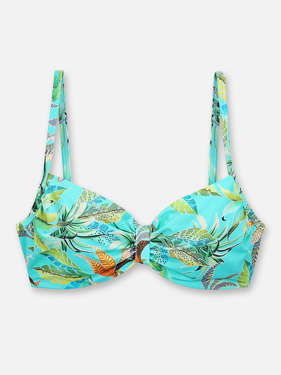 Aqua Flowers - Bikini-Top - Turquoise