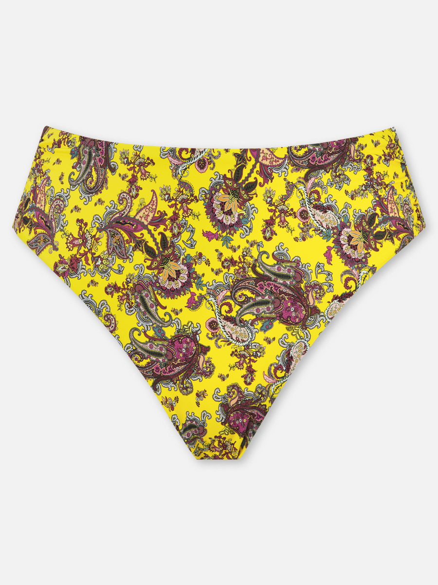 Boho Paisley - Bikini-Hose Midislip - Gelb-Bunt