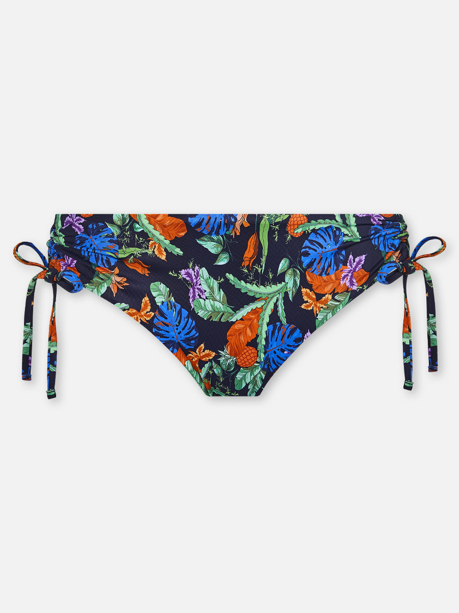 Blue Tropics - Bikini-Hose Midislip - Blau-Bunt