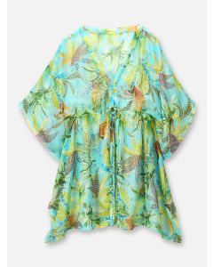 Aqua Flowers B - Kaftan