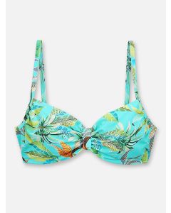 Aqua Flowers - Bikini-Top